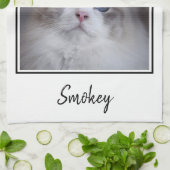 Beste Ragdoll Kat Ooit Monogram Naam Huisdier Foto Theedoek (Gevouwen)