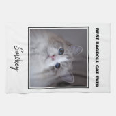 Beste Ragdoll Kat Ooit Monogram Naam Huisdier Foto Theedoek (Horizontaal)