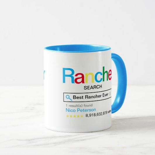 Beste Rancher ooit Zoekmachine Resultaat Met naam Mok (Voorkant rechts)