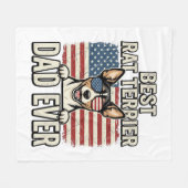 Beste Rat Terrier Vader Ooit Patriottisch Hond Shi Fleece Deken (Voorkant (Horizontaal))