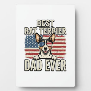 Beste Rat Terrier Vader Ooit Patriottisch Hond Shi Fotoplaat