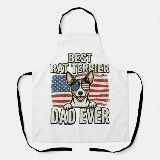 Beste Rat Terrier Vader Ooit Patriottisch Hond Shi Schort (Voorkant)