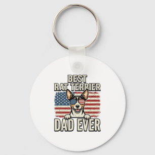 Beste Rat Terrier Vader Ooit Patriottisch Hond Shi Sleutelhanger