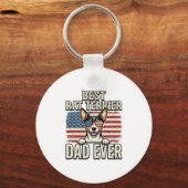 Beste Rat Terrier Vader Ooit Patriottisch Hond Shi Sleutelhanger (Voorkant)