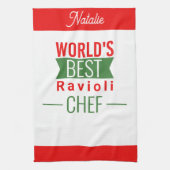 Beste Ravioli Chef ter wereld - gepersonaliseerd Theedoek (Verticaal)