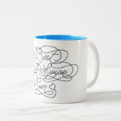 Beste Rechtse Swipe Ooit Grappige Vriend Liefdesci Tweekleurige Koffiemok (Voorkant rechts)