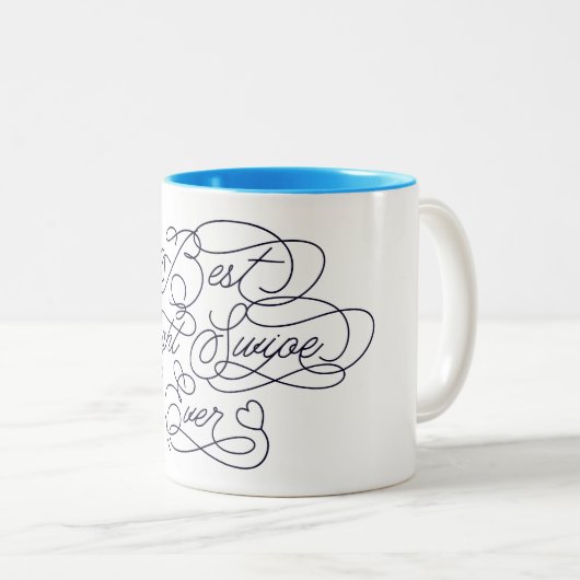 Beste Rechtse Swipe Ooit Grappige Vriend Liefdesci Tweekleurige Koffiemok (Voorkant rechts)
