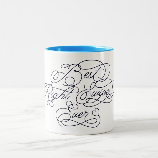 Beste Rechtse Swipe Ooit Grappige Vriend Liefdesci Tweekleurige Koffiemok (Center)