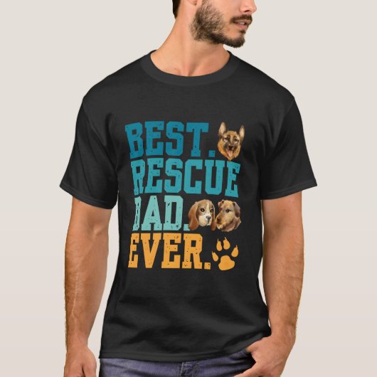 Beste redding papa ooit Vaderdag adoptie dier T-shirt (Voorkant)