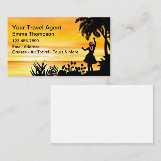 Beste reisagent Business Card-sjabloon Visitekaartje (Voorkant / Achterkant)