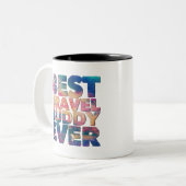Beste reisvriend ooit, kleurrijk cadeau voor bijen tweekleurige koffiemok (Voorkant links)