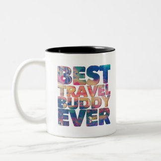 Beste reisvriend ooit, kleurrijk cadeau voor bijen tweekleurige koffiemok