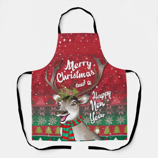 Beste rendieres - Vrolijk kerstfeest en gelukkig n Schort (Voorkant)