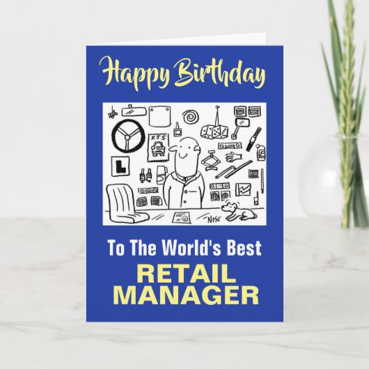 Beste Retail Manager ter wereld Happy Birthday Kaart (Voorkant)