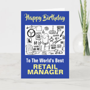 Beste Retail Manager ter wereld Happy Birthday Kaart