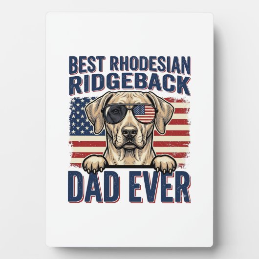 Beste Rhodesian Ridgeback Vader Ooit Vintage Hond Fotoplaat (voorkant)