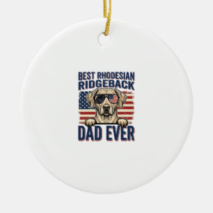 Beste Rhodesian Ridgeback Vader Ooit Vintage Hond  Keramisch Ornament