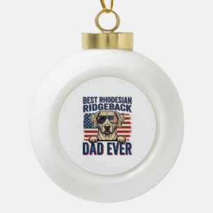 Beste Rhodesian Ridgeback Vader Ooit Vintage Hond  Keramische Bal Ornament
