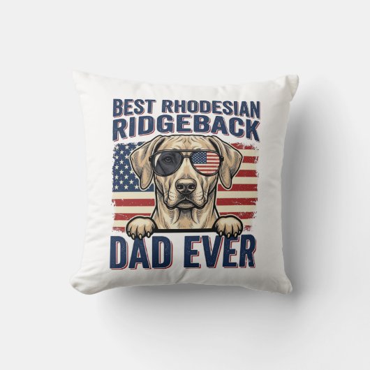 Beste Rhodesian Ridgeback Vader Ooit Vintage Hond  Kussen (Voorkant)