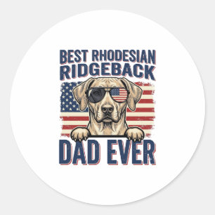 Beste Rhodesian Ridgeback Vader Ooit Vintage Hond  Ronde Sticker