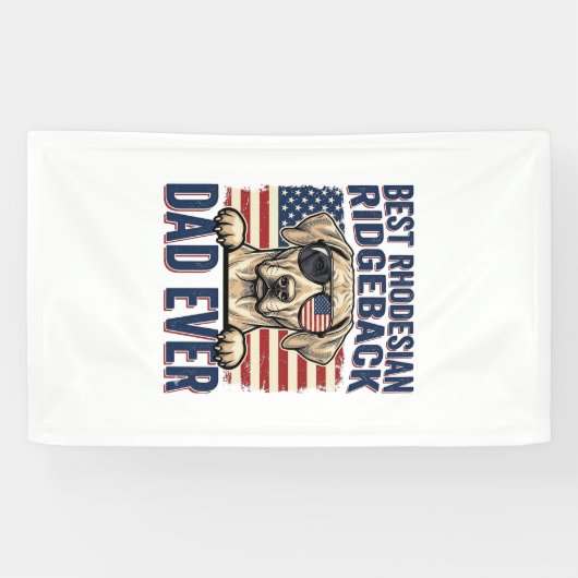 Beste Rhodesian Ridgeback vader ooit vintage hond Spandoek (Horizontaal)