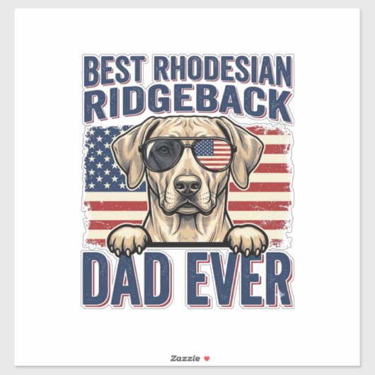 Beste Rhodesian Ridgeback Vader Ooit Vintage Hond  Sticker (Vel)