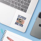 Beste Rhodesian Ridgeback Vader Ooit Vintage Hond Sticker (Laptop met iPhone)