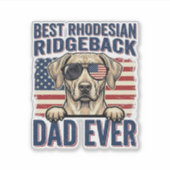 Beste Rhodesian Ridgeback Vader Ooit Vintage Hond Sticker (Voorkant)
