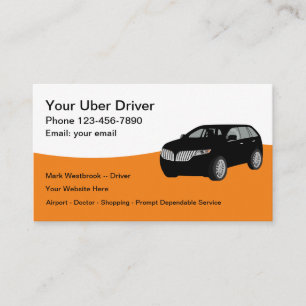 Beste Ride Hailing Service Taxi Chauffeur Visitekaartje