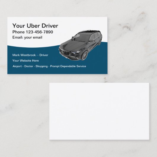Beste Ride Hailing Service Taxi Service Visitekaartje (Voorkant / Achterkant)