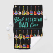 Beste Rockstar Dad ooit Quote Golfhanddoek (Insitu)