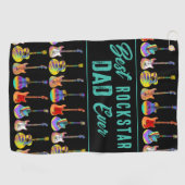Beste Rockstar Dad ooit Quote Golfhanddoek (Horizontaal)