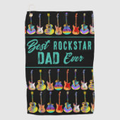 Beste Rockstar Dad ooit Quote Golfhanddoek (Voorkant)