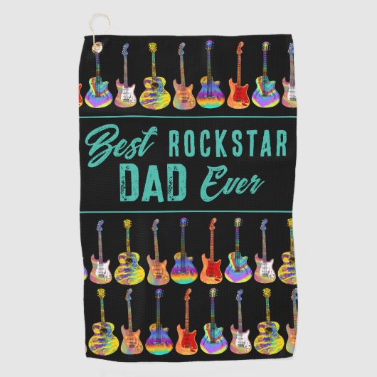 Beste Rockstar Dad ooit Quote Golfhanddoek (Voorkant)