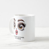 Beste roddel, Fabelachtige Ogen Grappig Gezicht Koffiemok (Voorkant links)