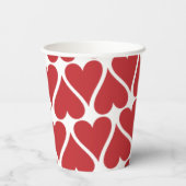 Beste rode harten naadloos decoratief ontwerp papieren bekers (Achterkant)