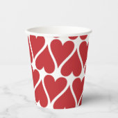 Beste rode harten naadloos decoratief ontwerp papieren bekers (Voorkant)