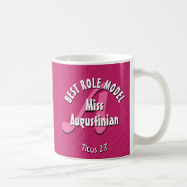 BESTE ROLE MODEL Roze monogram voor aangepaste ler Koffiemok