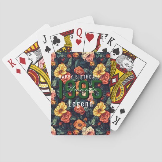Beste Roos Bloementuin Verjaardagsfeest Pokerkaarten (Achterkant)