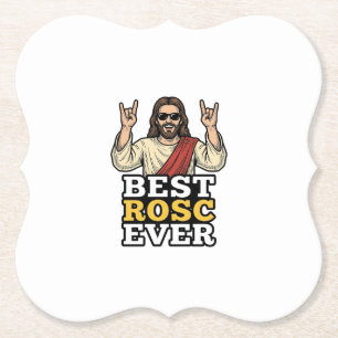 Beste Rosc Ooit Vintage Rock Hand Religieus Shirt_ Kartonnen Onderzetters