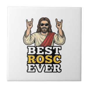 Beste Rosc Ooit Vintage Rock Hand Religieus Shirt_ Tegeltje