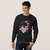 Beste rottweiler Dog Dad Cute Usa Flag Happy Vader Trui (Voorkant volledig)