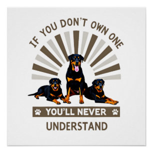 Beste Rottweiler Kunst Voor Mannen Vrouwen Kindere Perfect Poster