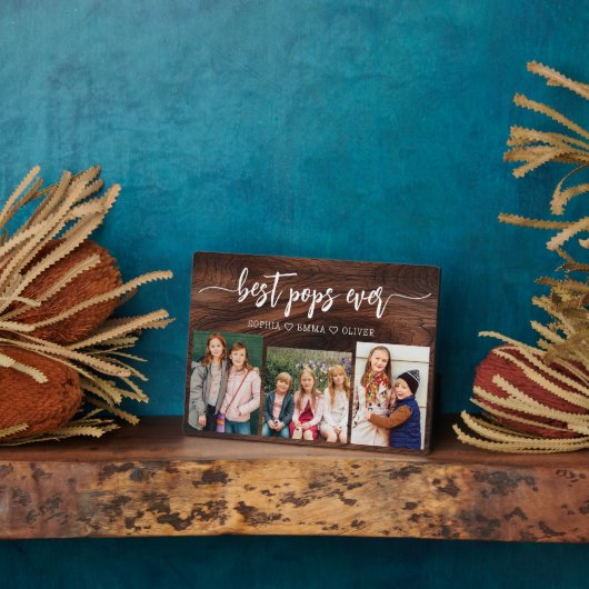 Beste rustieke houten Poppen Opa Fotocollage Fotoplaat (Zijkant)