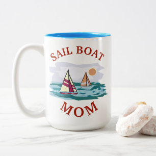 Beste 'SAIL BOAT MOM' ooit! Moederdag Tweekleurige Koffiemok