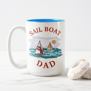 Beste "SAIL BOAT PAPA" ooit! Vaderdag Tweekleurige Koffiemok