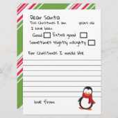 Beste Santa A, persoonlijke brief aan de kerstman Feestdagenkaart (Voorkant / Achterkant)