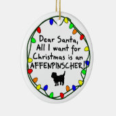 Beste Santa Affenpinscher Keramisch Ornament (Rechts)