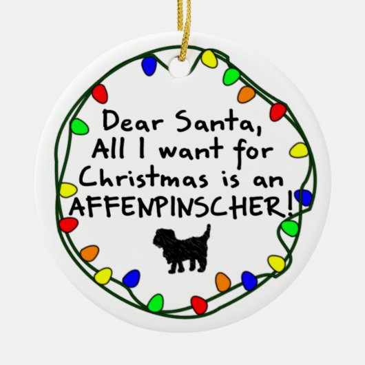 Beste Santa Affenpinscher Keramisch Ornament (Voorkant)