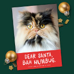 Beste Santa Bah Humbug Grappig Huisdier Foto Feestdagenkaart<br><div class="desc">Deze grappige diervrije fotokaart is voorzien van de groet "Beste Kerstman, Bah Humbug" met een bijna vierkante foto. De kleuren zijn rood en wit maar kunnen in om het even welke kleuren of uw keus (zelfs de groet) worden veranderd. Het is het perfecte ontwerp voor elke liefhebber. Het werkt zeer...</div>